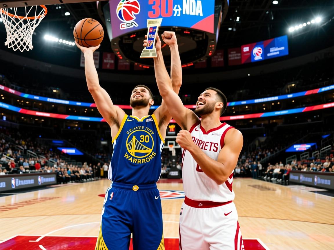 勇士主场大胜火箭，库里砍下30分创纪录  第2张